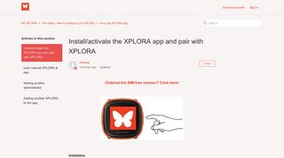 Install/activate the XPLORA app and pair with XPLORA – MY XPLORA
