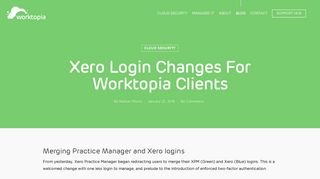Xero login changes for Worktopia clients • Worktopia
