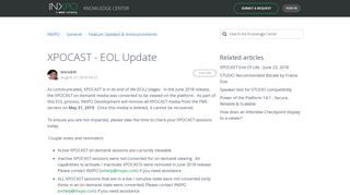 XPOCAST - EOL Update – INXPO