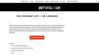 The Xpressbet App - The Lowdown - Bet O'clock