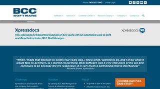 Mail Manager Case Study - Xpressdocs - BCC Software