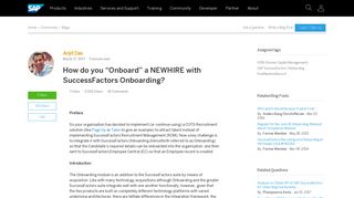 How do you “Onboard” a NEWHIRE with SuccessFactors Onboarding ...