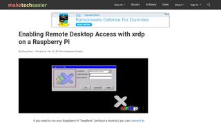Enabling Remote Desktop Access with xdrp on a Raspberry Pi