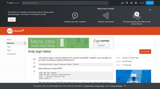 windows 7 - Xrdp login failed - Ask Ubuntu