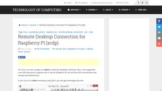 Remote Desktop Connection for Raspberry PI (xrdp) | Technology of ...