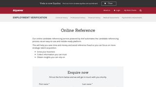 Online Reference Check | Powered by Xref | Equifax Employment ...
