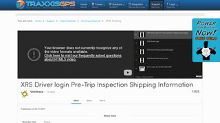 XRS Driver login Pre-Trip Inspection Shipping Information - Traxxis GPS