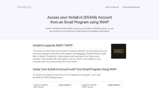 How to access your Xs4all.nl (XS4All) email account using IMAP