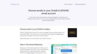 How to snooze emails in your Xs4all.nl (XS4All) email account