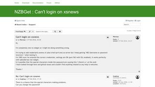 Can't login on xsnews - NZBGet Forum