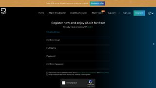 Register for an XSplit account for Free | XSplit