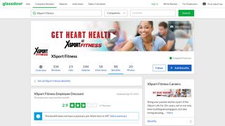 XSport Fitness Employee Benefit: Employee Discount | Glassdoor