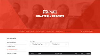 Quarterly Reports :: XSport Global, Inc. (XSPT)