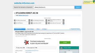 xtlearn.ksrct.ac.in at WI. XTLearn KSRCT: Log in to the site