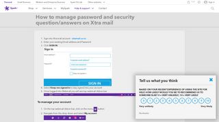 How to manage password and security question/answers on Xtra mail