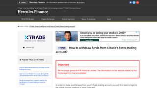 XTrade – How to withdraw funds from XTrade's Forex trading account ...
