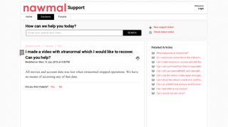 I made a video with xtranormal which I would like ... - Nawmal : Support