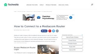 How to Connect to a Mediacom Router | Techwalla.com