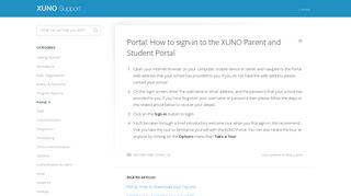 Portal: How to sign-in to the XUNO Parent and Student Portal - XUNO ...
