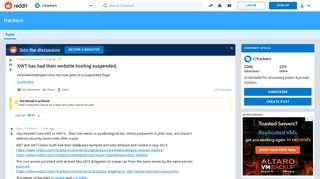 XWT has had their website hosting suspended. : trackers - Reddit