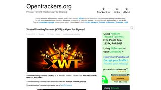 XtremeWrestlingTorrents (XWT) is Open for Signup! - Private Torrent ...