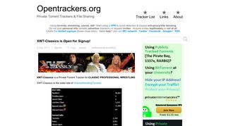 XWT-Classics is Open for Signup! - Private Torrent Trackers & File ...