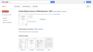 United States Census of Manufactures, 1954: Industry statistics