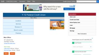 Y-12 Federal Credit Union - Oak Ridge, TN - Credit Unions Online