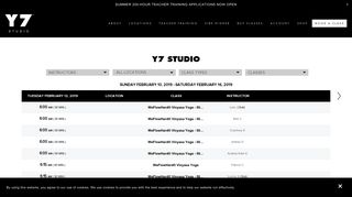 Schedule | All Studios — Y7 STUDIO