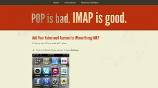 Yahoo mail Account to iPhone Using IMAP - IMAP vs POP3