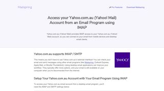 How to access your Yahoo.com.au (Yahoo! Mail) email account using ...