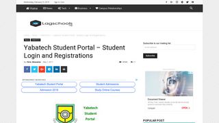 Yabatech Student Portal - Student Login and Registrations ...