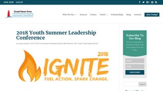2018 Youth Summer Leadership Conference - Grand Haven Area ...
