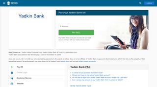 Yadkin Bank: Login, Bill Pay, Customer Service and Care Sign-In - Doxo