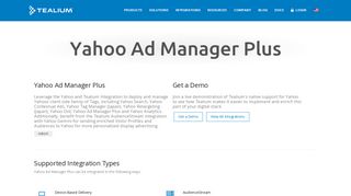 Yahoo Ad Manager Plus Integration | Tealium