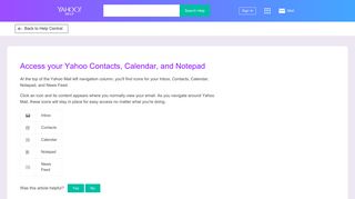 Access your Yahoo Contacts, Calendar, and Notepad | Yahoo Help ...