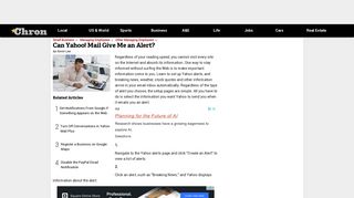 Can Yahoo! Mail Give Me an Alert? | Chron.com