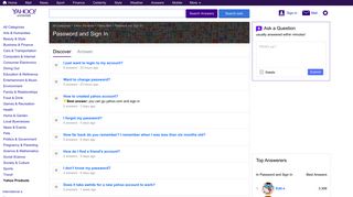 Password and Sign In | Yahoo Answers