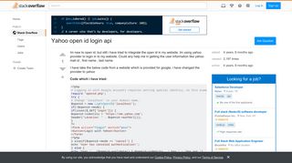 Yahoo open id login api - Stack Overflow
