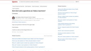 How to ask a question on Yahoo Answers - Quora