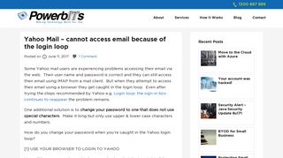 Yahoo Mail - cannot access email because of the login loop - Powerbits
