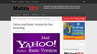 How to switch to Yahoo mail basic version for fast access? - MatruDEV