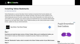 Installing Yahoo Bookmarks | It Still Works