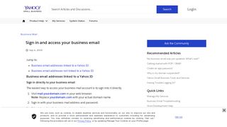 Sign in and access your business email - Yahoo Small Business ...
