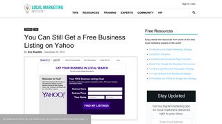 You Can Still Get a Free Business Listing on Yahoo