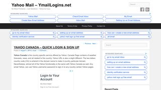 Yahoo Canada - Quick Login & Sign Up - Yahoo Mail - YmailLogins.net