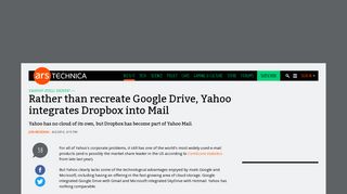 Rather than recreate Google Drive, Yahoo integrates Dropbox into ...