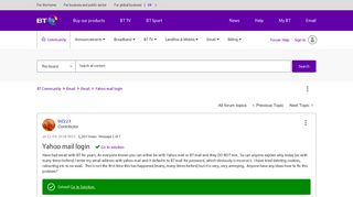 Solved: Yahoo mail login - BT Community