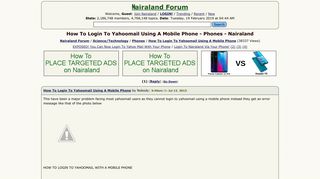 How To Login To Yahoomail Using A Mobile Phone - Phones - Nigeria ...