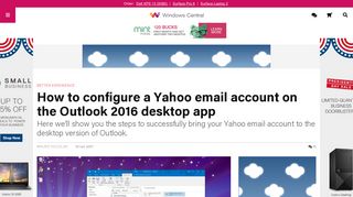 How to configure a Yahoo email account on the Outlook 2016 desktop ...